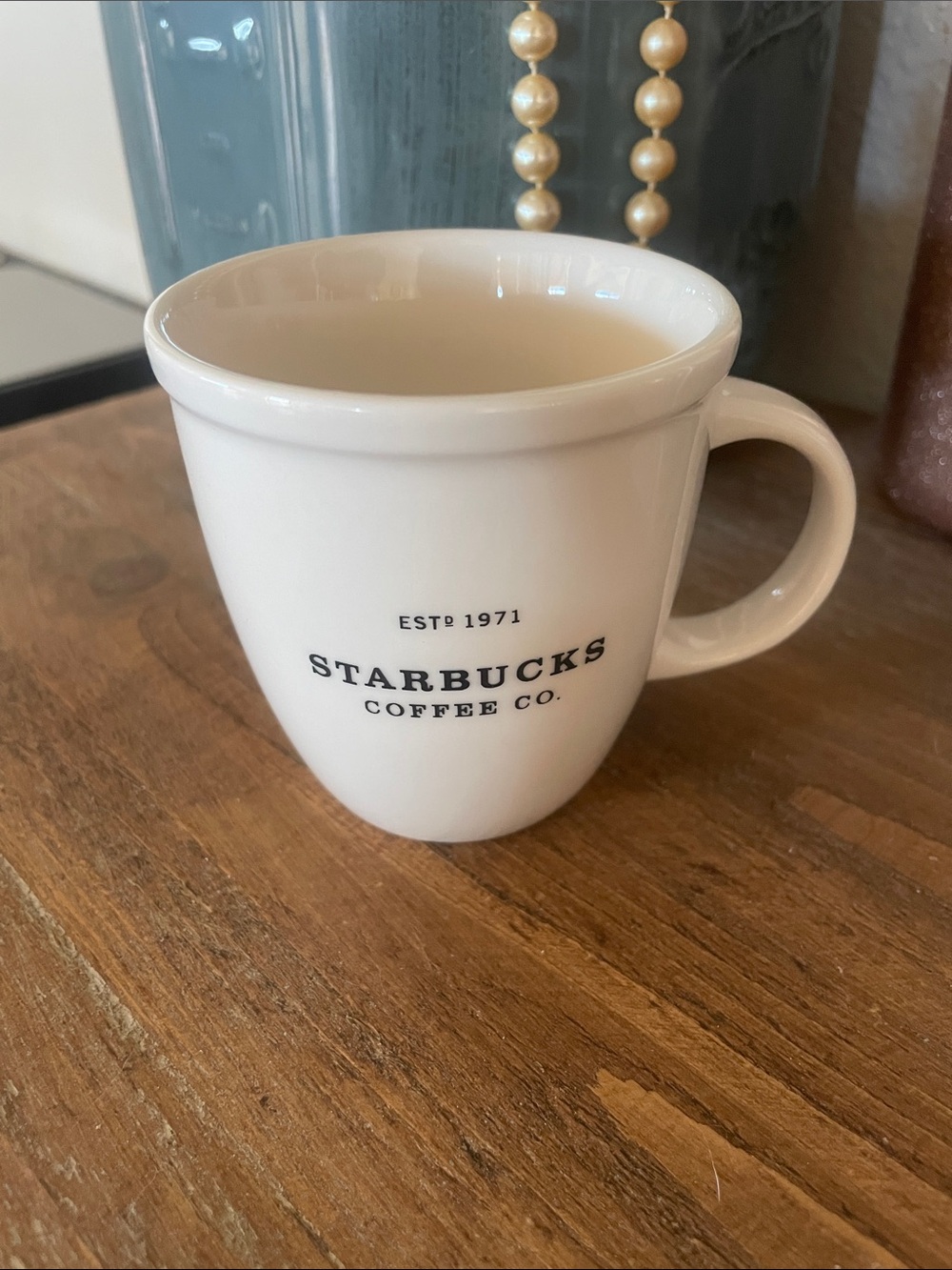 2002 Starbucks Abbey ceramic mug minimalist silhouette vintage-inspired branding
